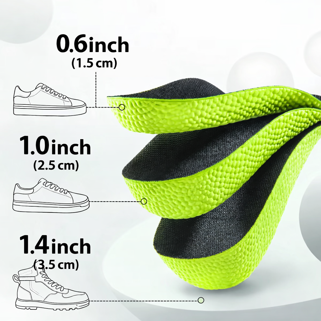 Height Boosting Insoles - instant +0.6 / +1.0 / 1.4 Inch Lift (1.5-3.5cm)